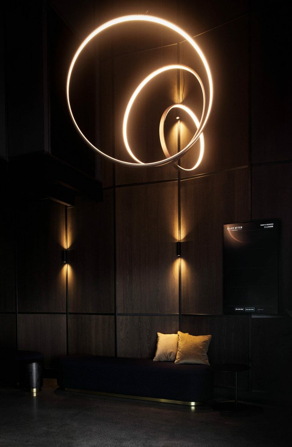 Interior design of Silky Otter Cinema, showcasing branded aesthetics and immersive ambiance.