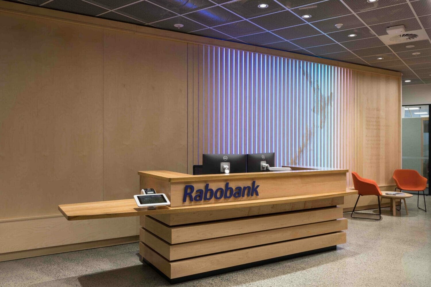 Spaceworks Interior Architecture Commercial Office Design Reception Area for Rabobank
