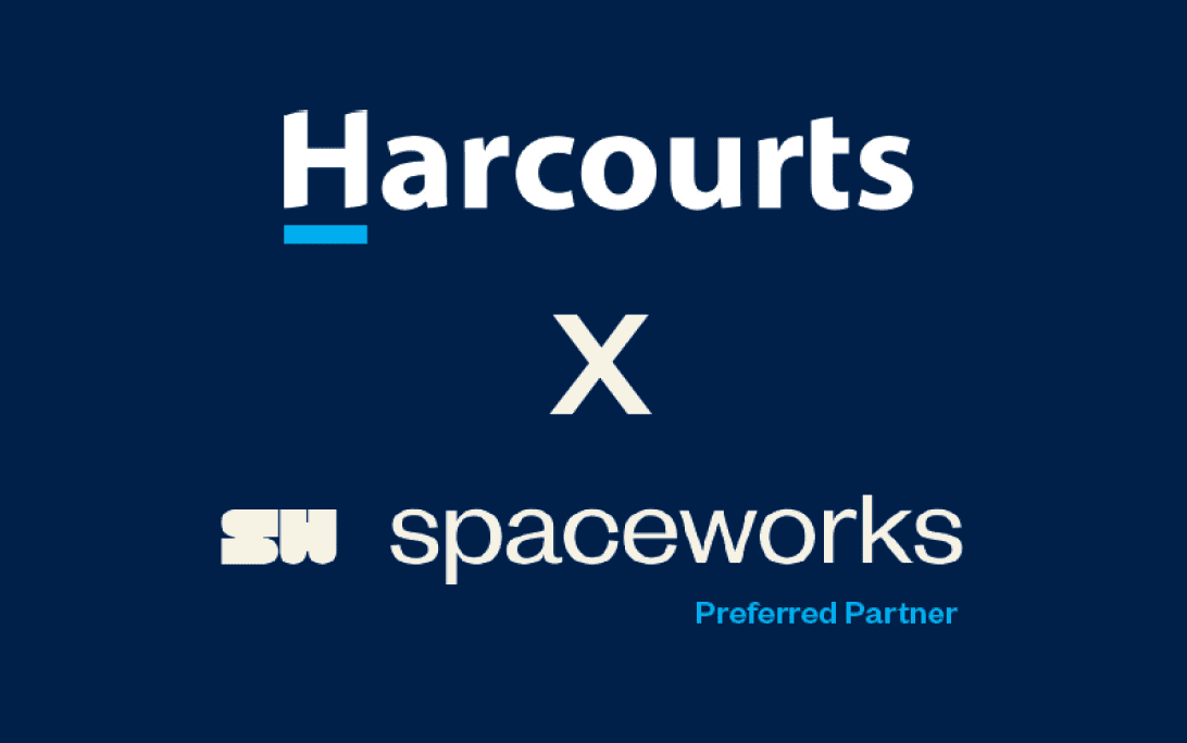 Harcourts and Spaceworks logos