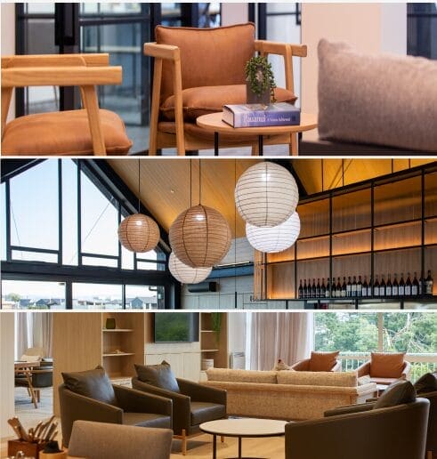 Images of three of Spacework's design projects for Hoppers